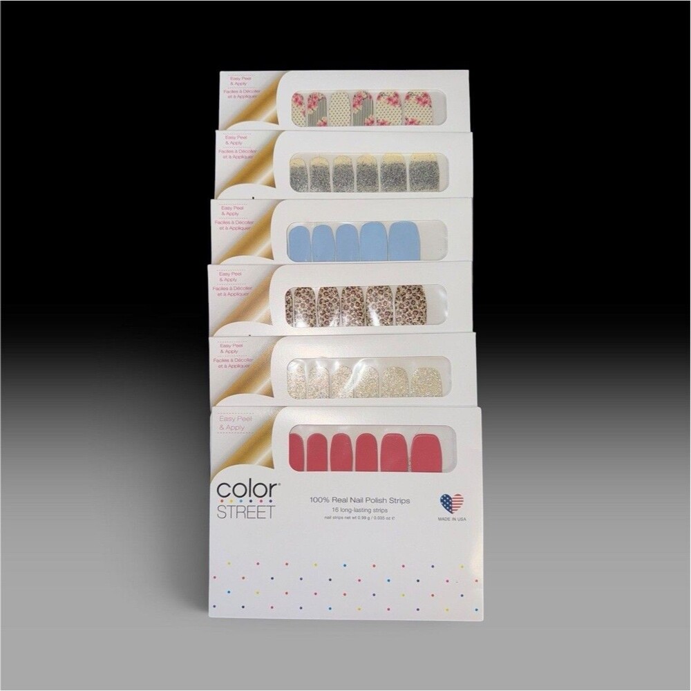 Color Street 100% Nail Polish Random 6 Packs Glitter Solid Design